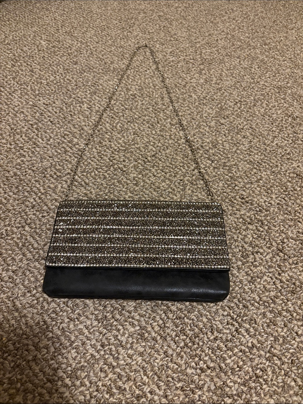 Sparkle Striped Black Evening Clutch